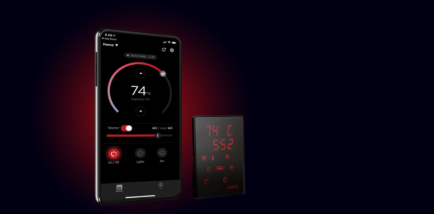 Electric Sauna Heater Harvia Moderna V45XE 4,5 kW Black - With Controls + WiFi Remote