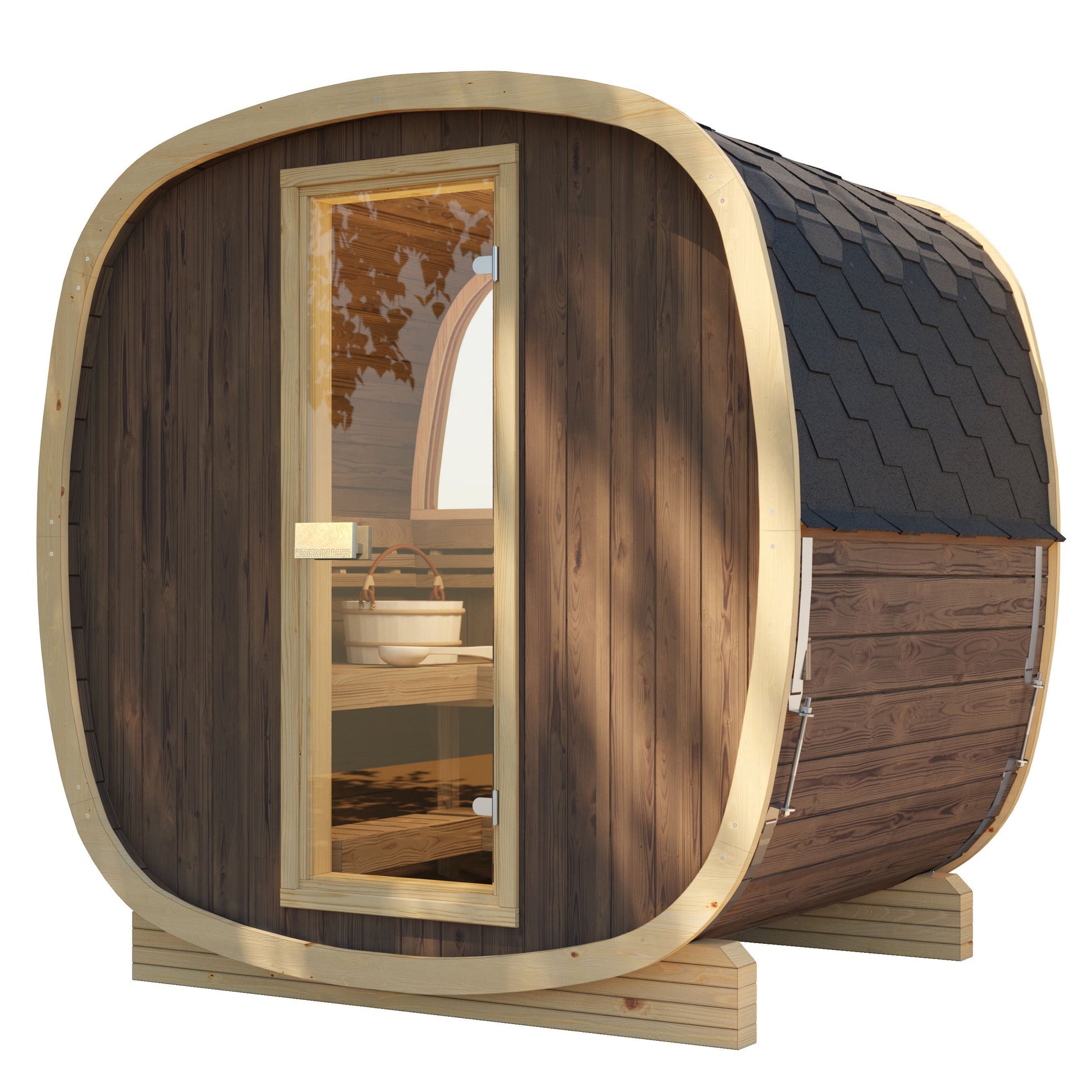SaunaSupply UKU 160 Thermowood Outdoor Cube Sauna - 3/4 Person