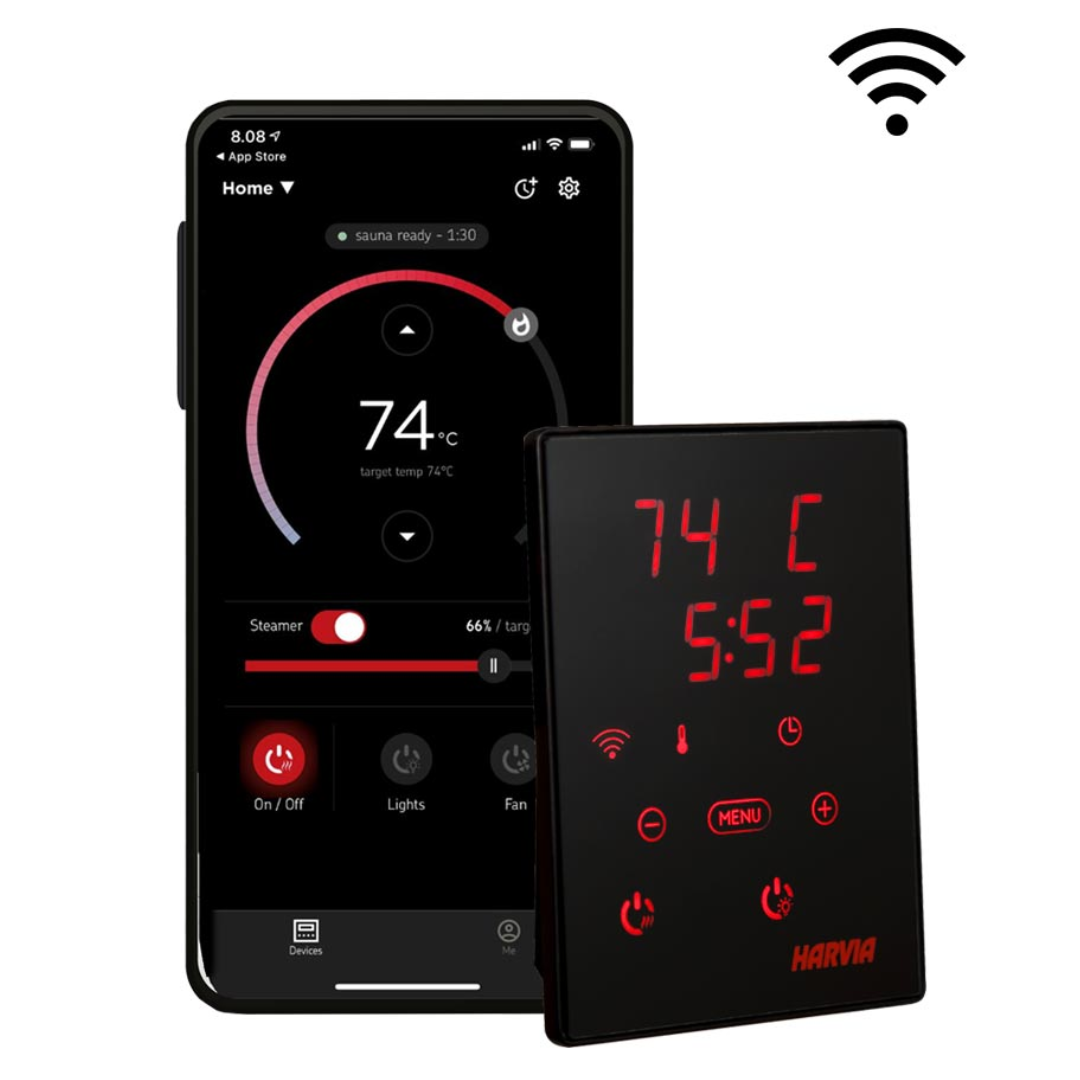 Electric Sauna Heater Harvia Moderna V45XE 4,5 kW Black - With Controls + WiFi Remote