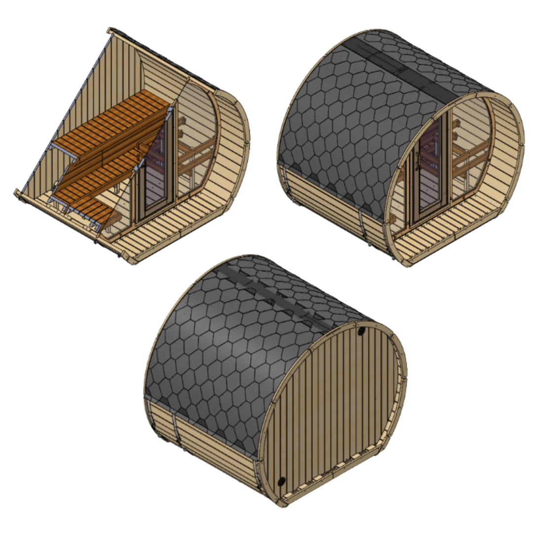 SaunaSupply SUSI 200 Thermowood 3 Person Outdoor Sauna - Includes Bucket, Ladle, Thermometor, SupiOil
