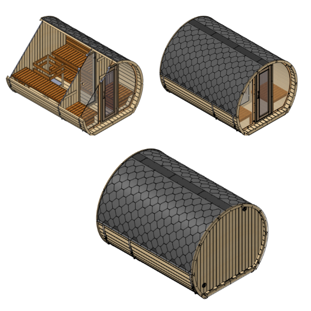 SaunaSupply SUSI 330 Thermowood 6 Person Outdoor Sauna - Includes Bucket, Ladle, Thermometor, SupiOil