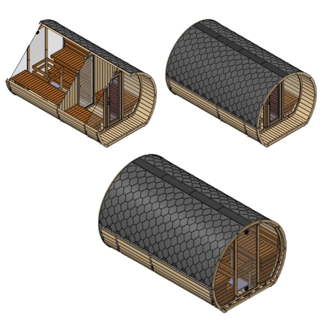 SaunaSupply SUSI 400 Thermowood  Person Outdoor Sauna - Includes Bucket, Ladle, Thermometor, SupiOil