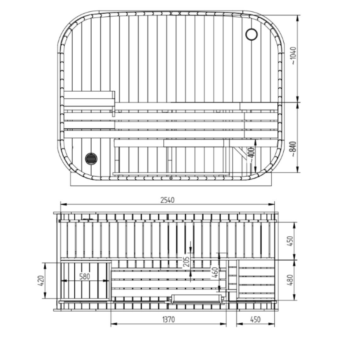 SaunaSupply ALLA H1 Thermowood 4 Person Outdoor Sauna - Includes Bucket, Ladle, Thermometor, SupiOil