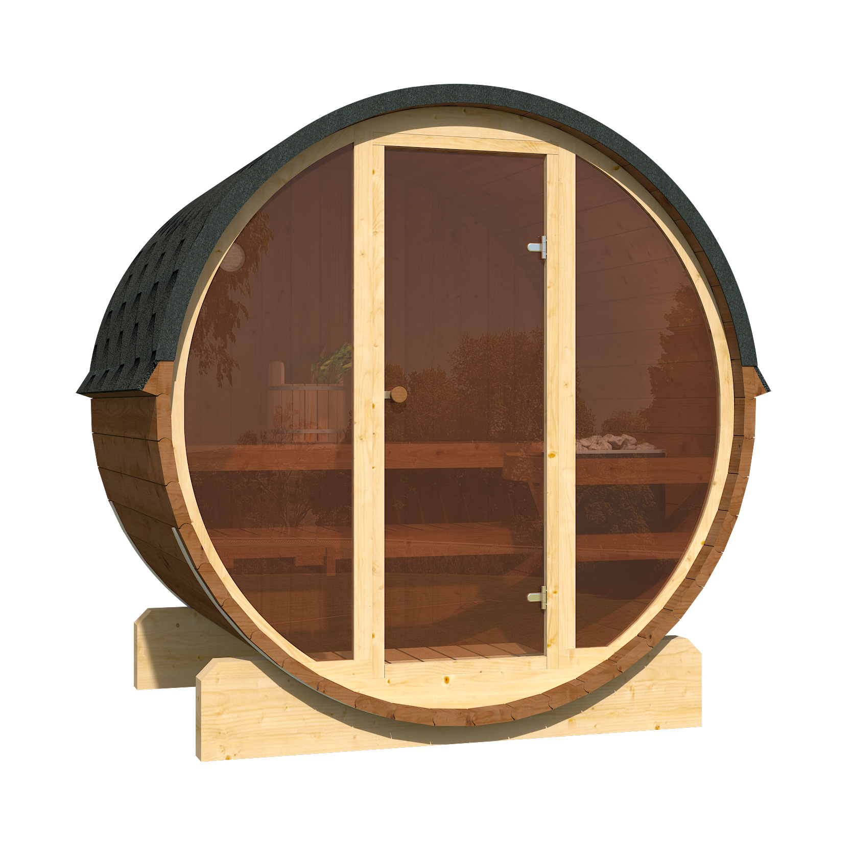 SaunaSupply EDA 160 Thermowood Outdoor Barrel Sauna - 4 Person
