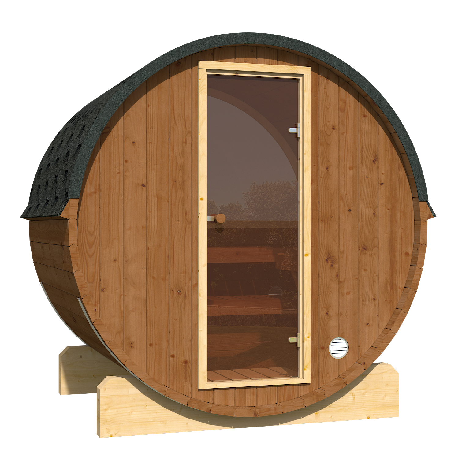 SaunaSupply EDA 160 Thermowood Outdoor Barrel Sauna - 4 Person