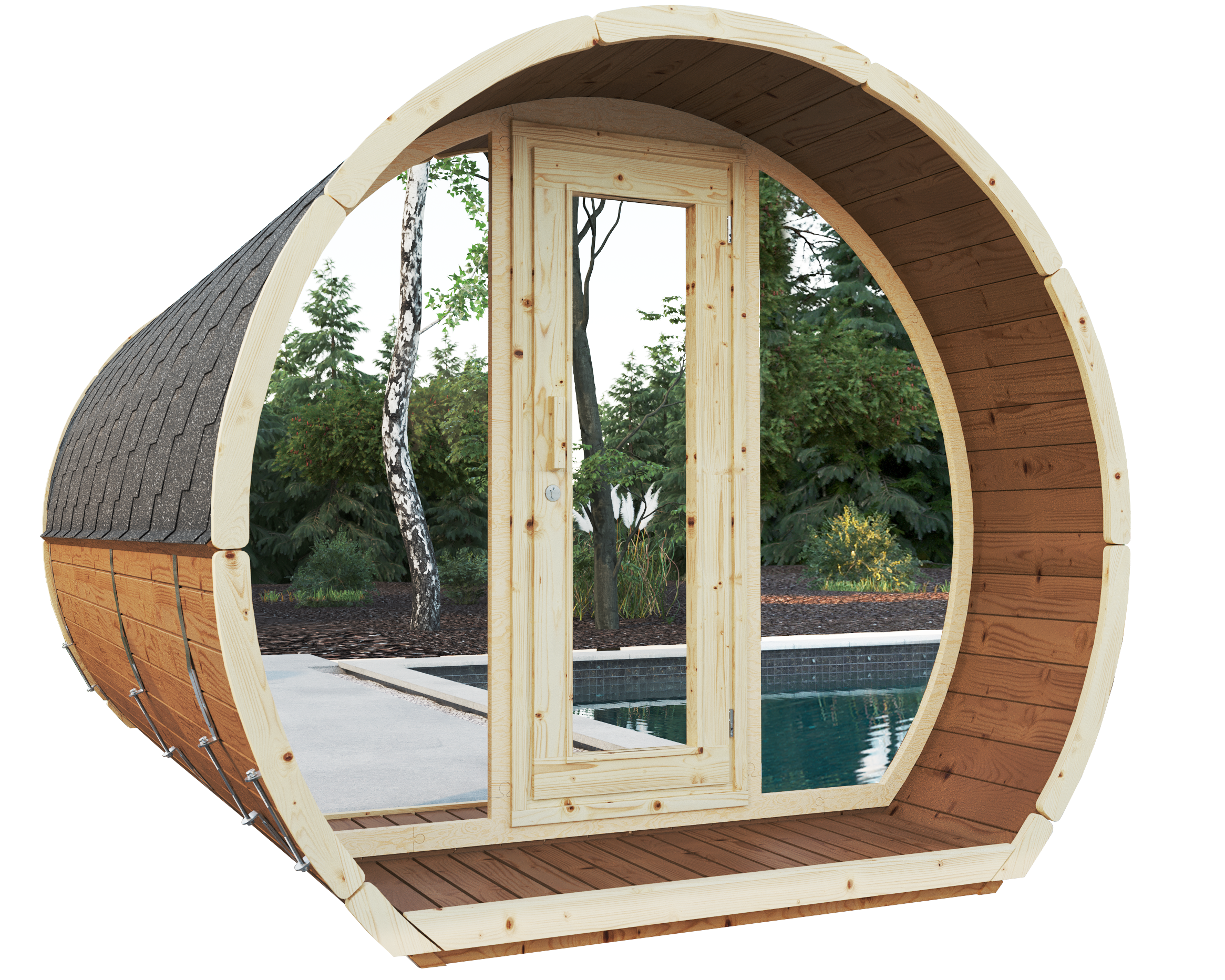 SaunaSupply SUSI 330 Thermowood Outdoor Sauna - 6 Person