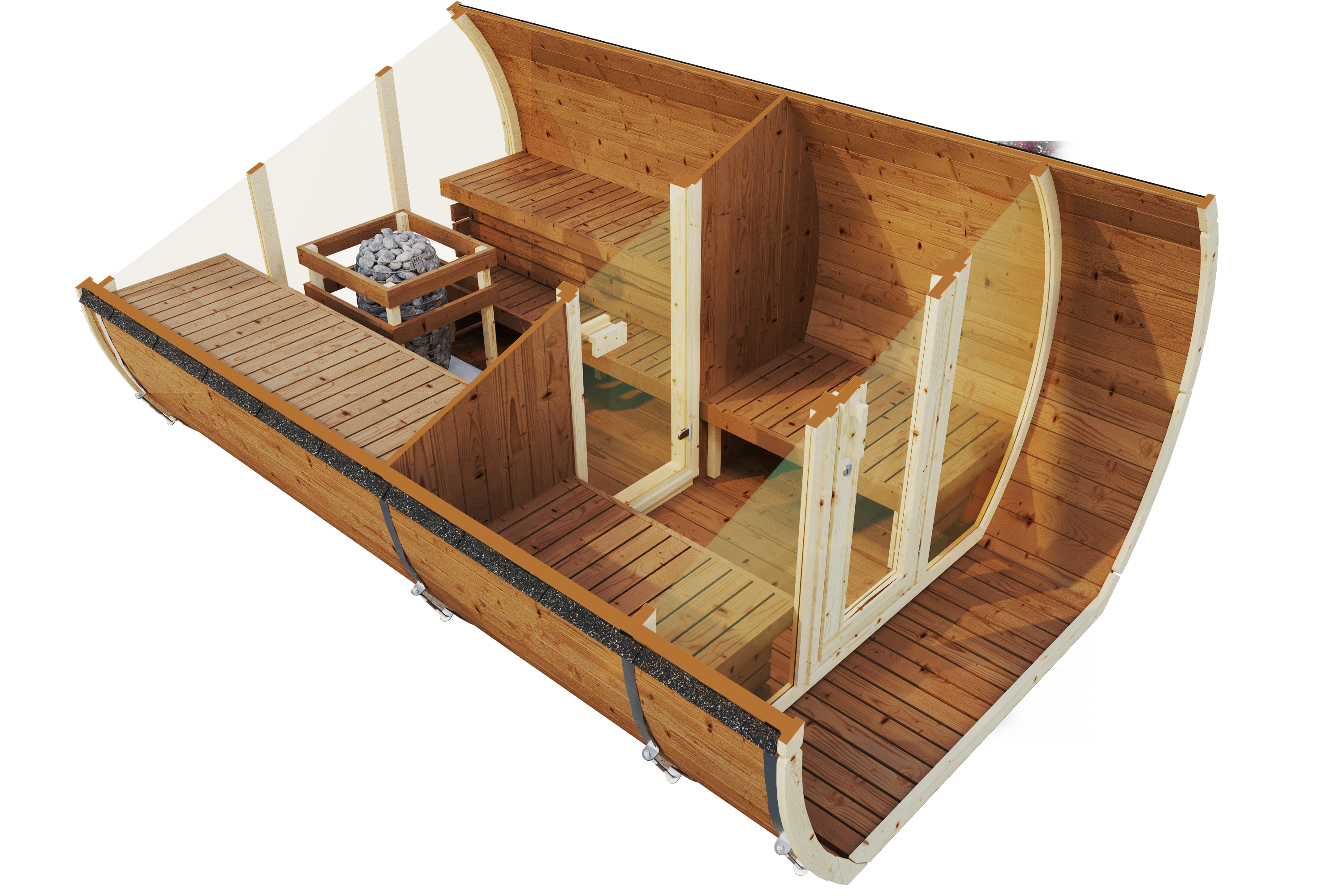 SaunaSupply SUSI 330 Thermowood Outdoor Sauna - 6 Person