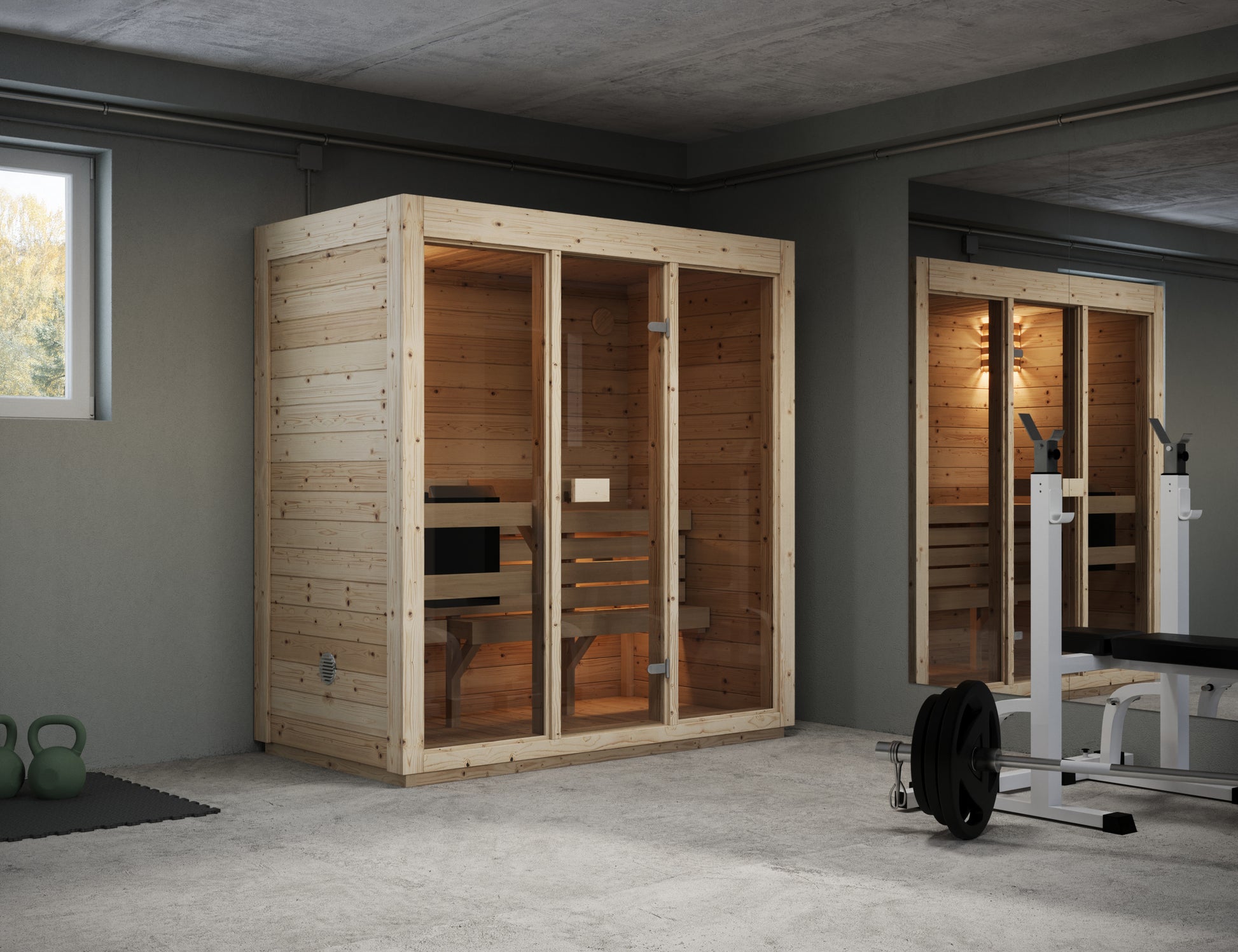 SaunaSupply 3-4 Person Dry Pine Indoor Sauna - ALLA Edition | Includes Heater & Accessories