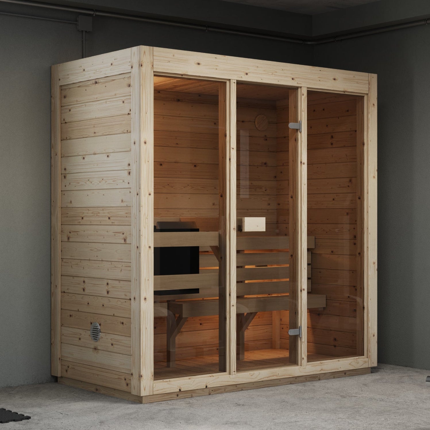 SaunaSupply 3-4 Person Dry Pine Indoor Sauna - ALLA Edition | Includes Heater & Accessories