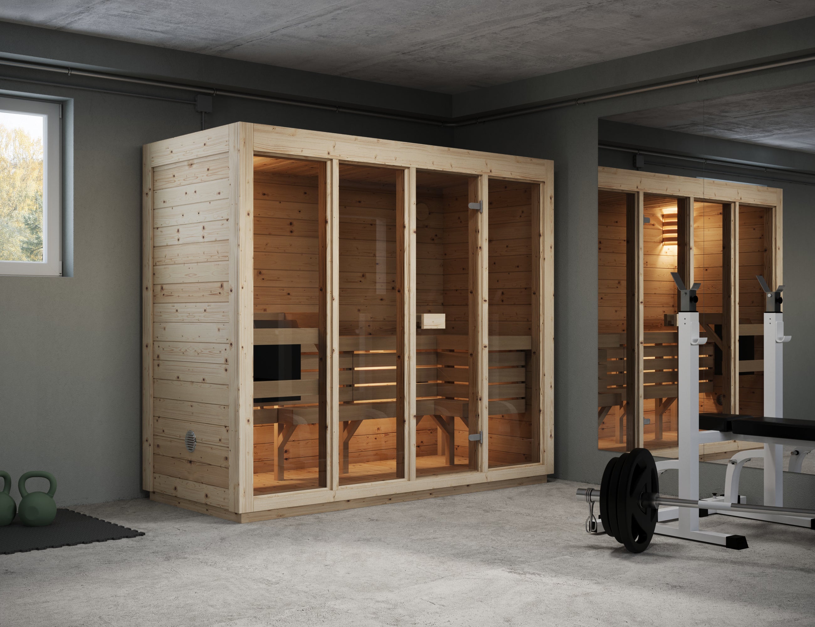 SaunaSupply 4 Person Dry Pine Indoor Sauna - ALLA XL Edition | Includes Heater & Accessories
