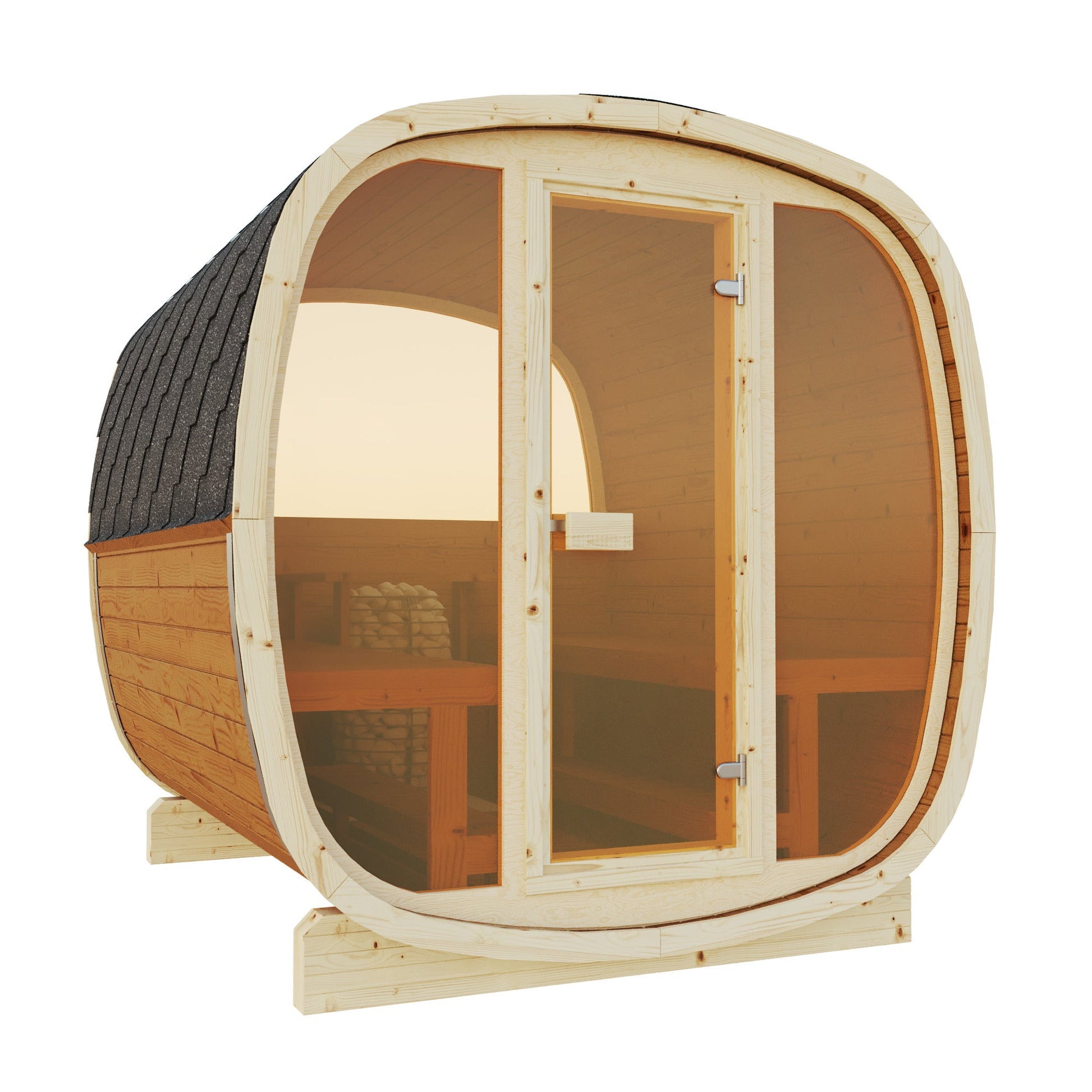 SaunaSupply UKU 230 Thermowood Outdoor Cube Sauna II - 3/4 Person