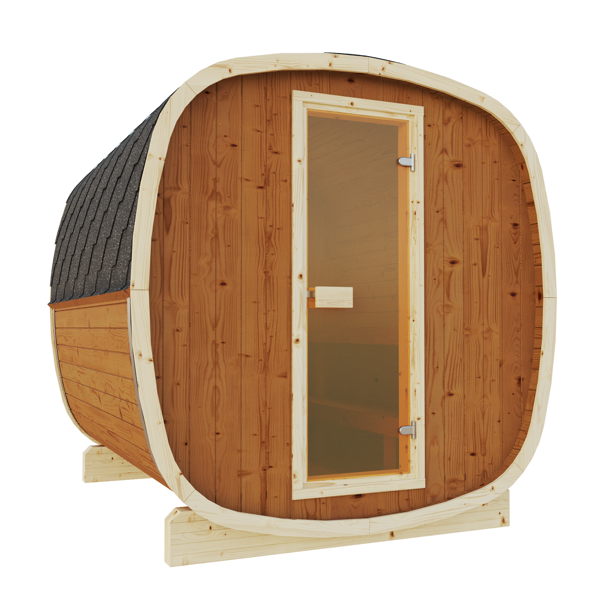 SaunaSupply UKU 230 Thermowood Outdoor Cube Sauna II - 3/4 Person