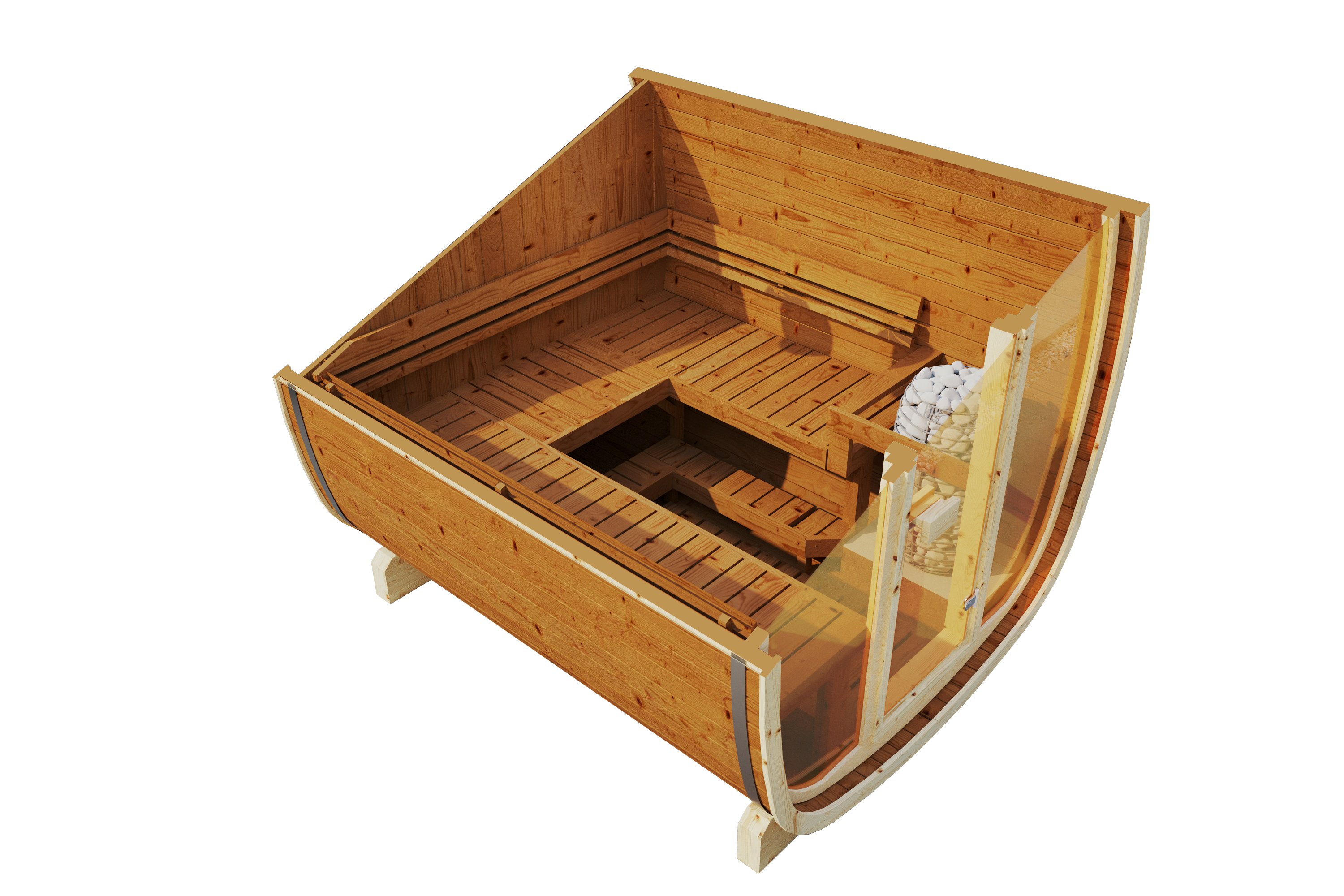 SaunaSupply UKU 230 Thermowood Outdoor Cube Sauna U - 3/4 Person
