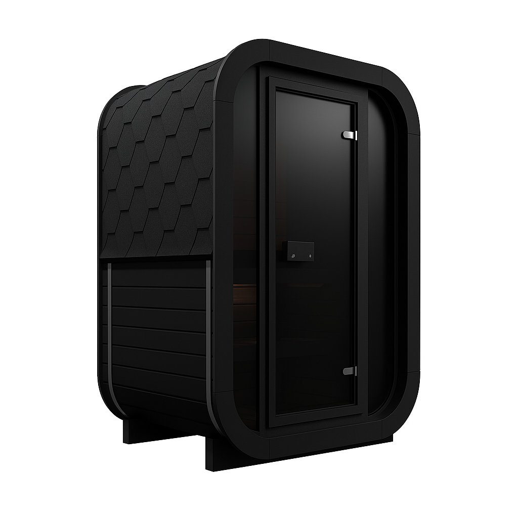 SaunaSupply ULLA Thermowood Outdoor Sauna (painted black on outside) - 2 Person