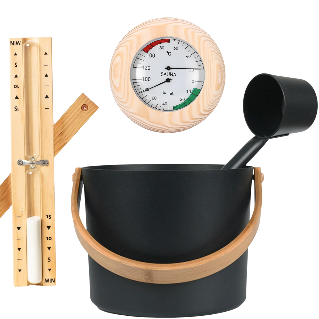 Bucket & Ladle + Thermometer + Timer (complete set black edition)