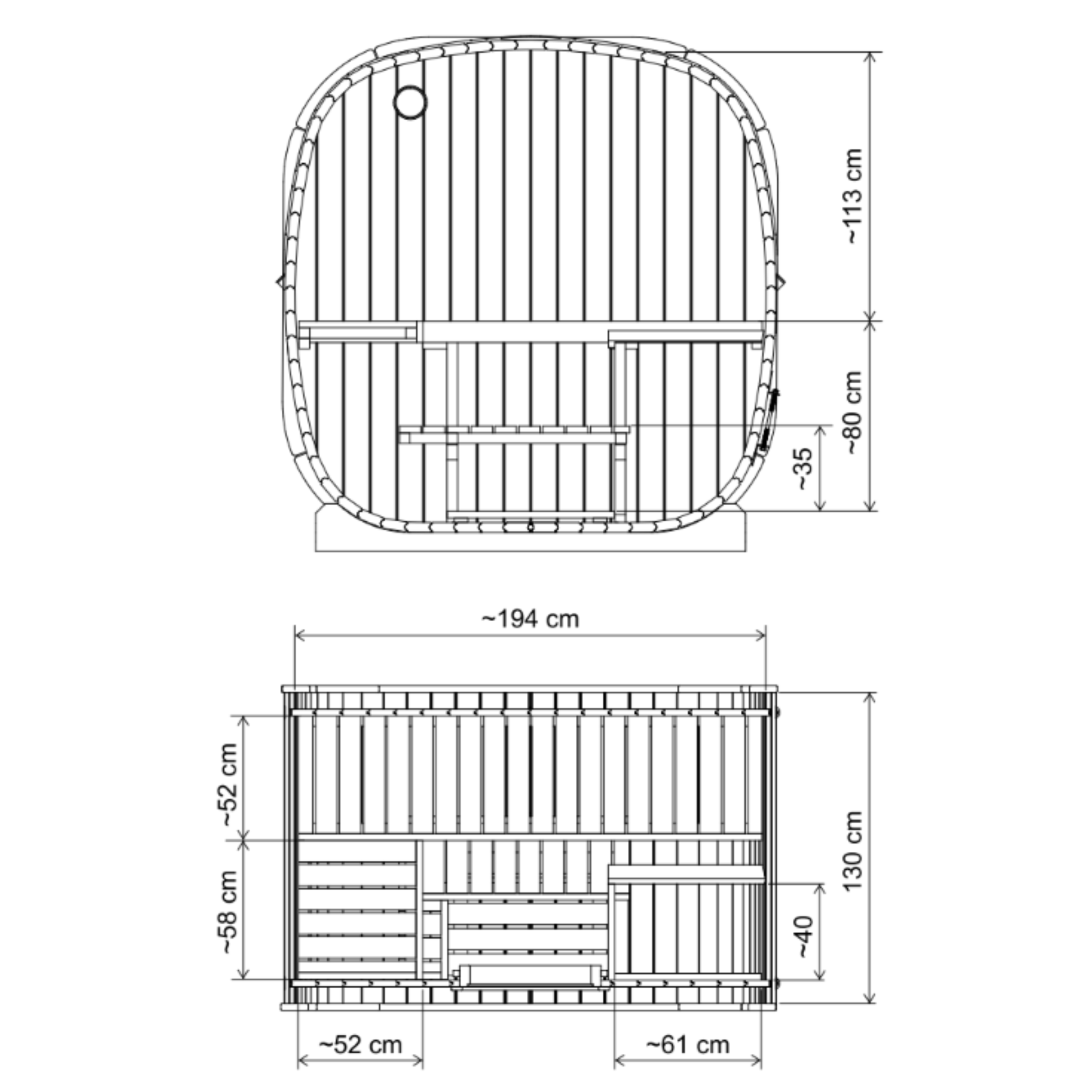 SaunaSupply 3-4 Person Large Outdoor Thermowood Cube Sauna - ALASKA Edition | Includes Heater & Accessories
