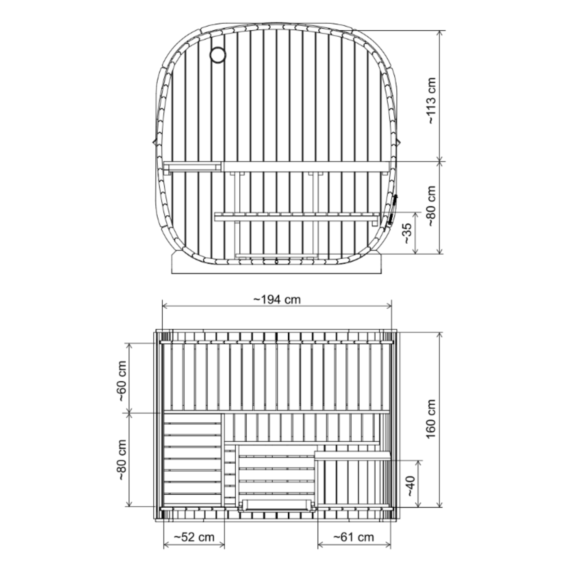 SaunaSupply 4-5 Person Extra Large Outdoor Thermowood Cube Sauna - ALASKA Edition | Includes Heater & Accessories
