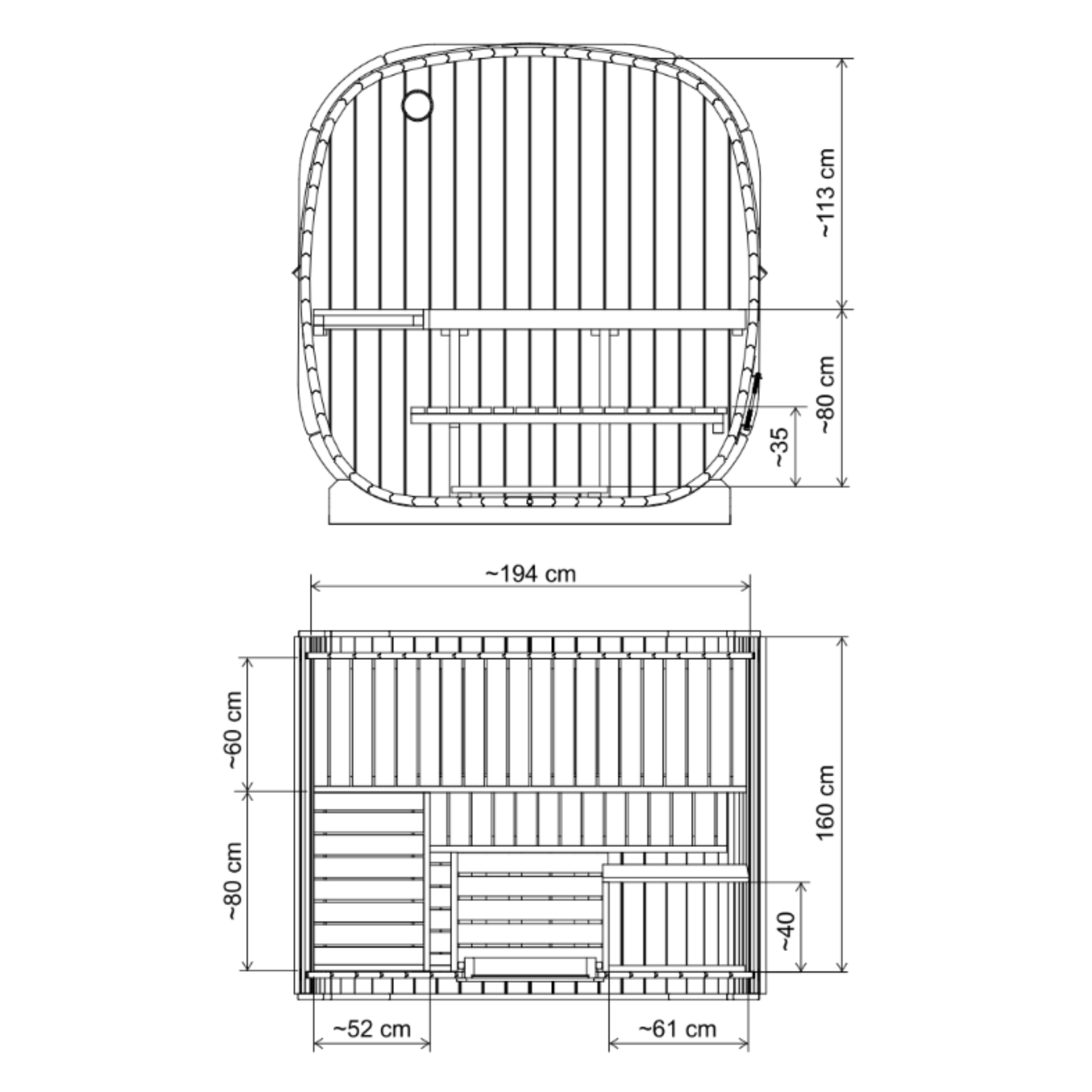 SaunaSupply 4-5 Person Extra Large Outdoor Thermowood Cube Sauna - ALASKA Edition | Includes Heater & Accessories