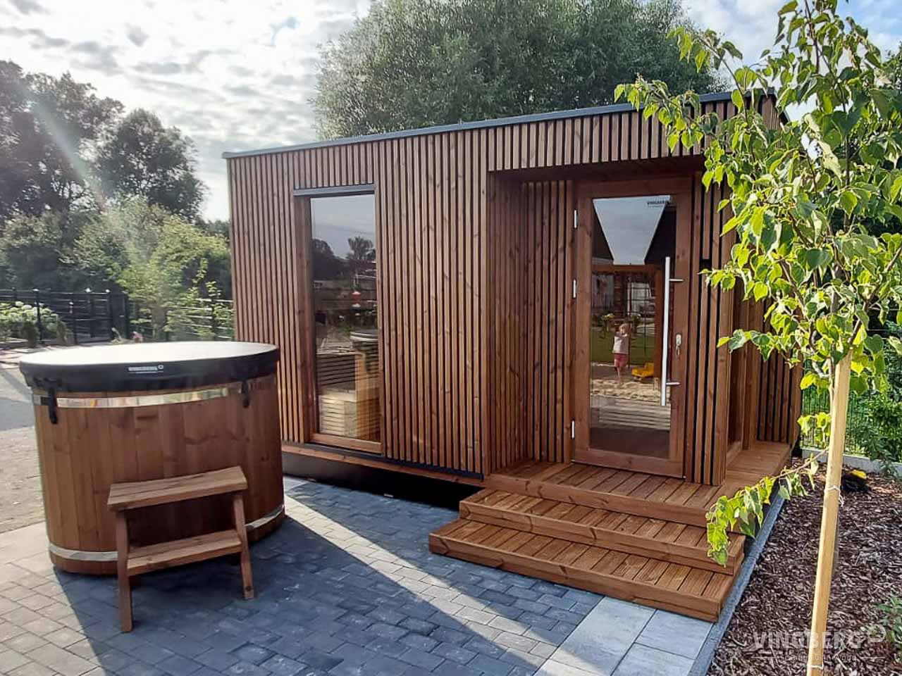 Scandit 10 Outdoor Thermowood Sauna - 6 Person