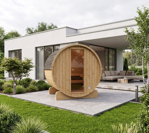 Outdoor 3-4 Person Nordic Spruce Barrel Sauna - SKOG 4 Edition | Home & Garden