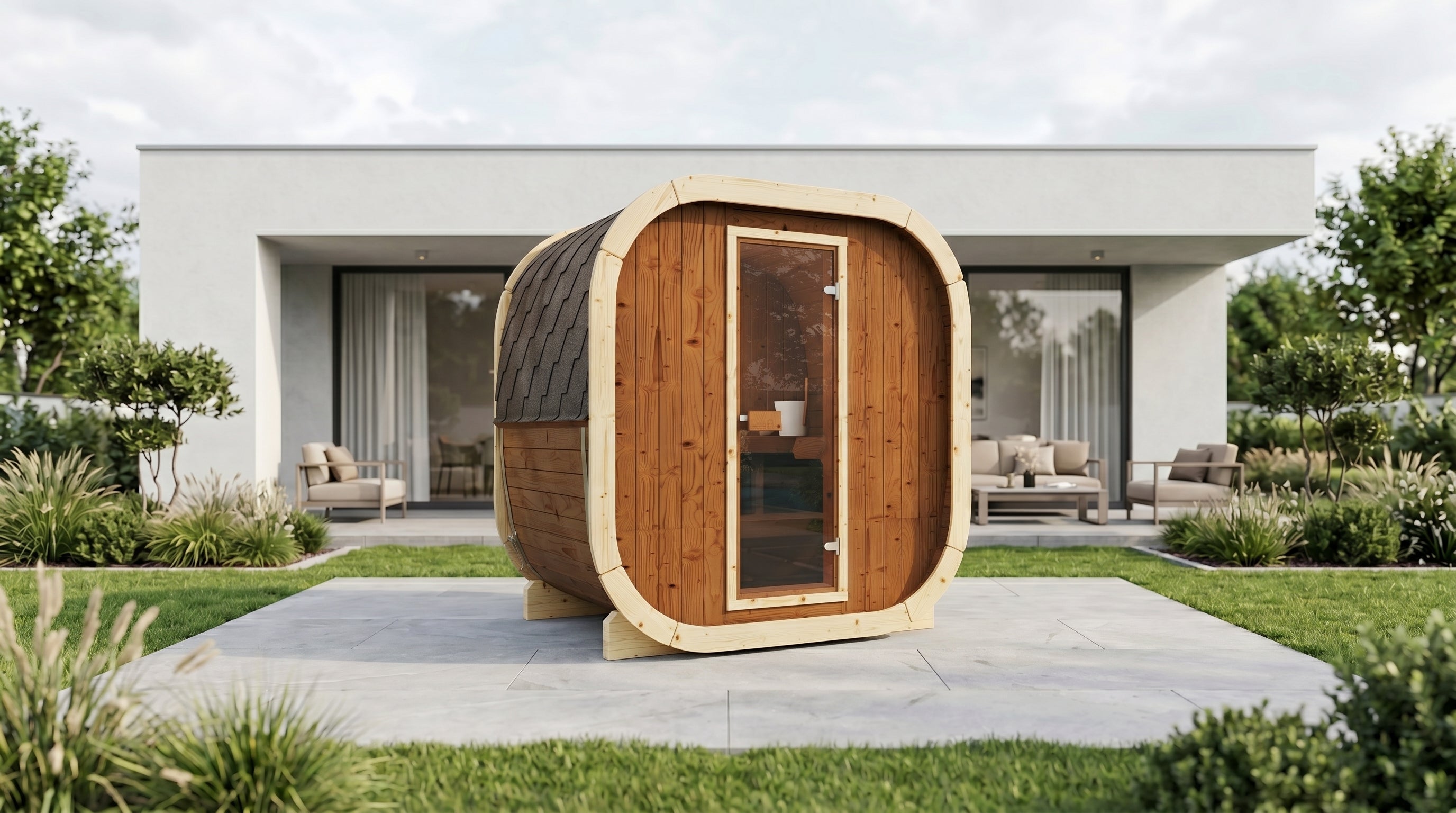 Outdoor Premium Thermowood Cube Sauna - ALASKA 160 Edition | Home & Garden (4-Person)
