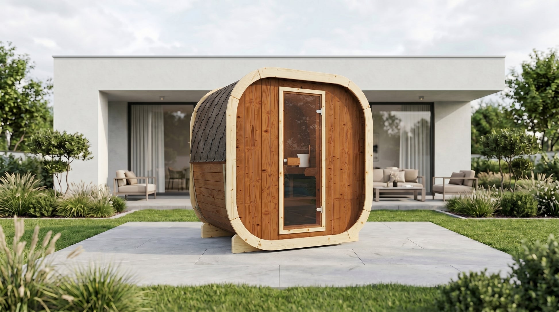 Outdoor Premium Thermowood Cube Sauna - ALASKA 130 Edition | Home & Garden (4-Person)