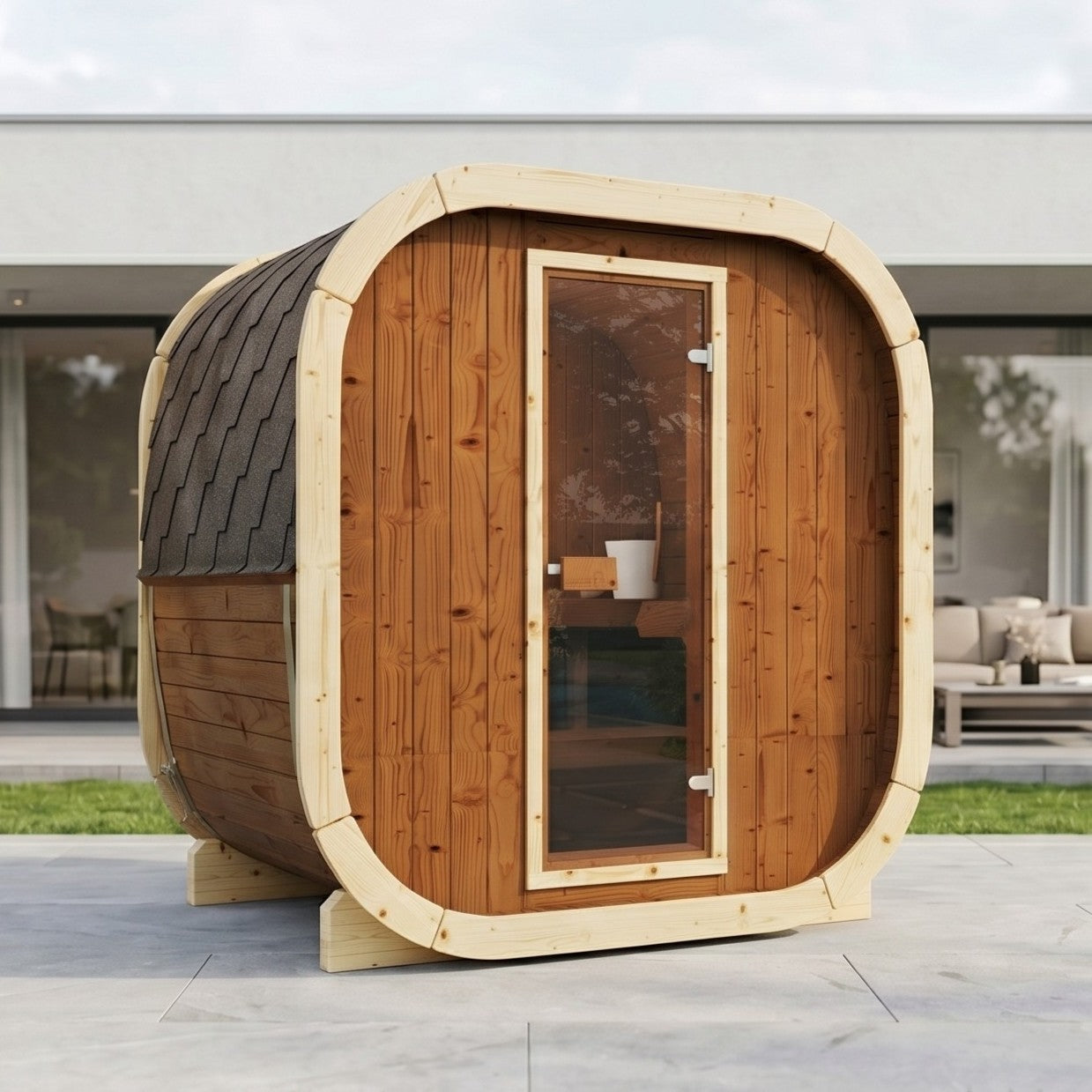 Outdoor Premium Thermowood Cube Sauna - ALASKA 130 Edition | Home & Garden (4-Person)