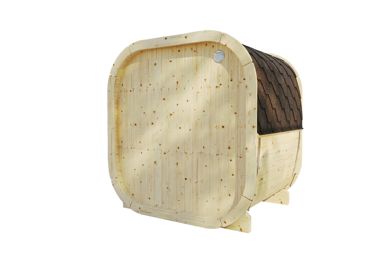 SaunaSupply EKE130 Cube Thermowood 4 Person Outdoor Sauna - Includes Bucket, Ladle, Thermometor, SupiOil