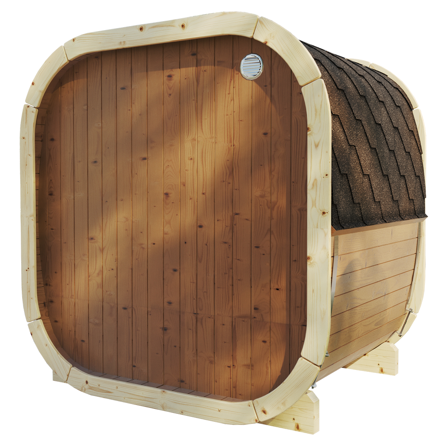 3-4 Person Outdoor Premium Thermowood Cube Sauna Bundle - ALASKA 160 Glass Front Edition | Home & Garden | Includes Harvia BC60 Heater, LED Lights & SupiOil Protection