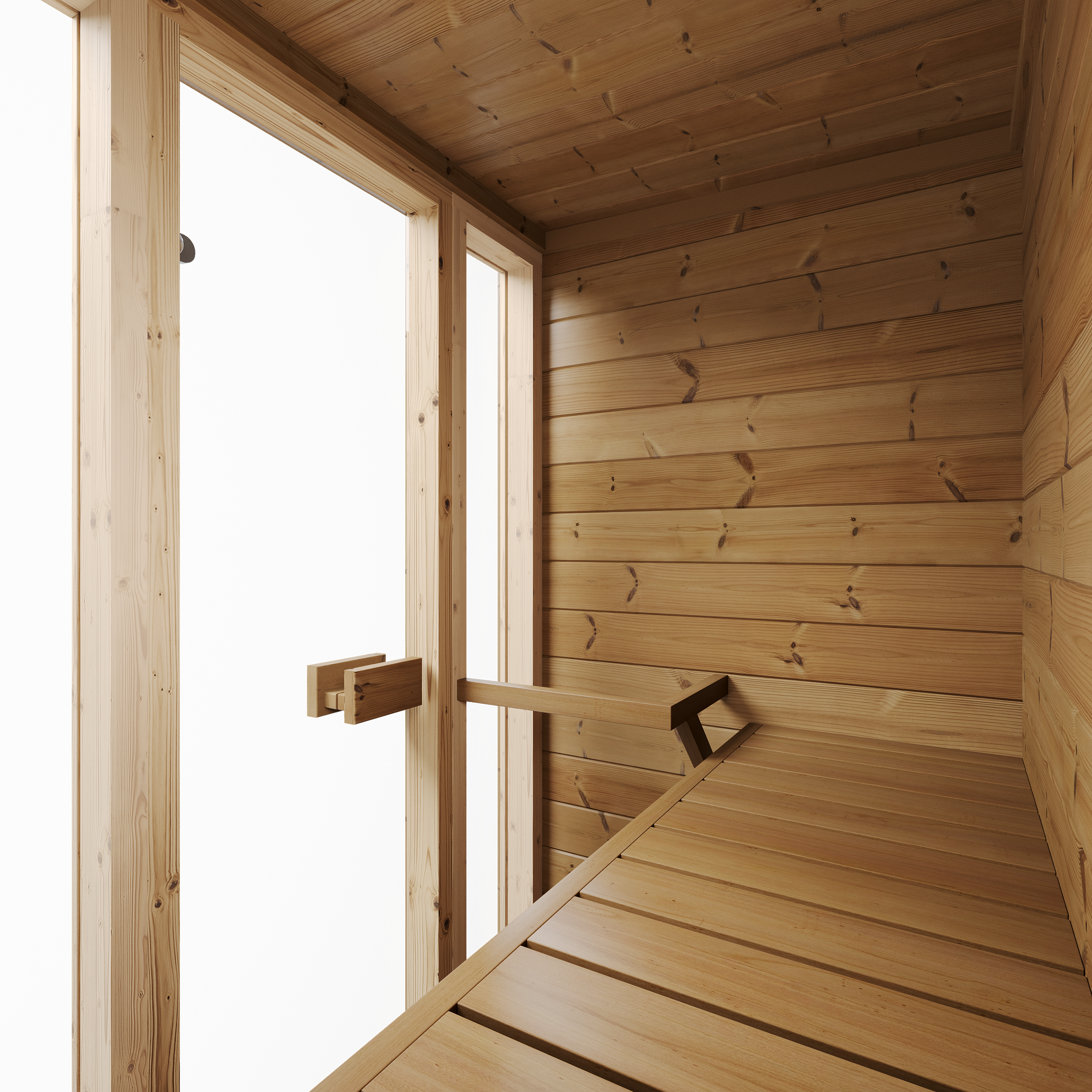 SaunaSupply ILLI Cube Thermowood 2 Person Outdoor Sauna - Includes Bucket, Ladle, Thermometor, SupiOil