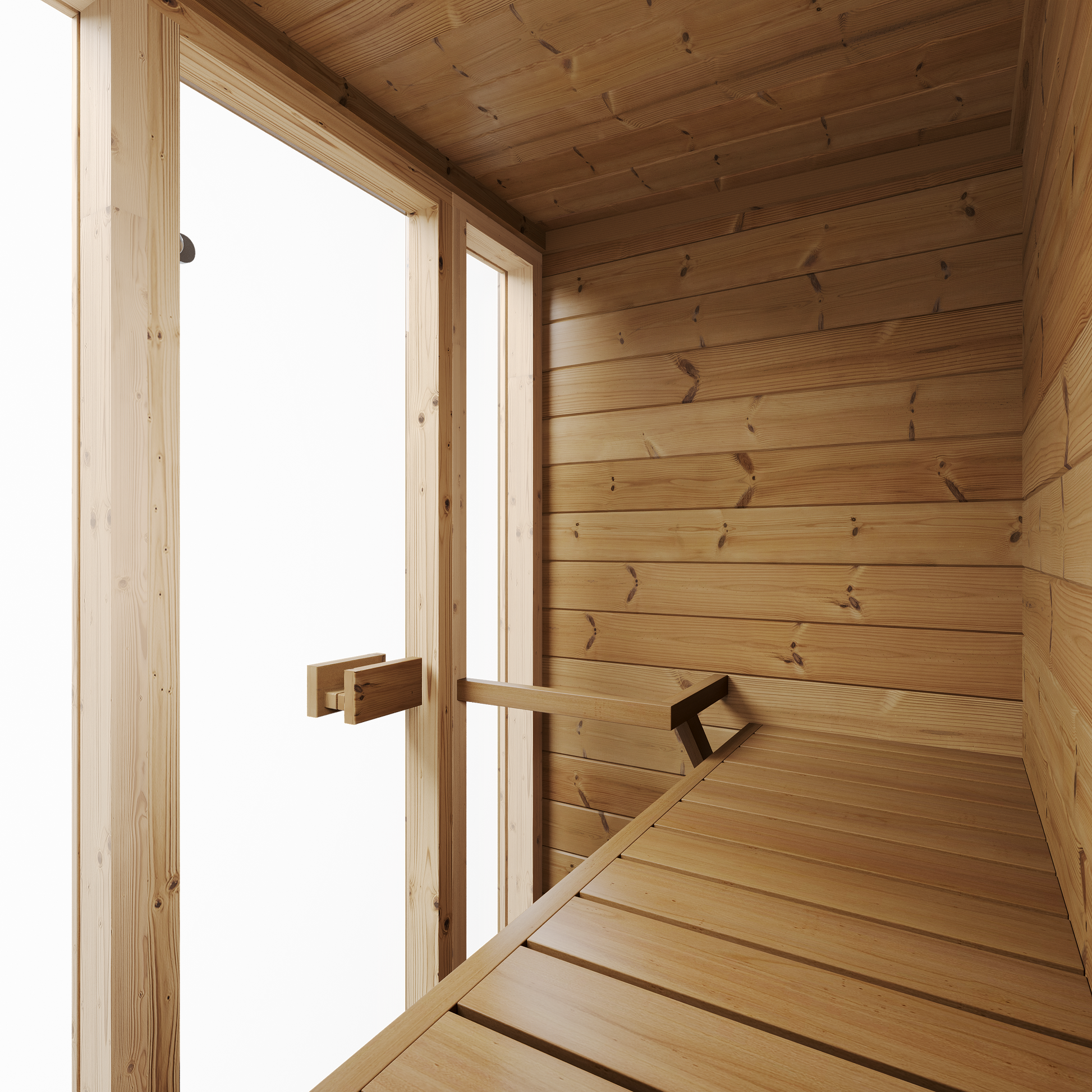 SaunaSupply ILLI Cube Thermowood 2 Person Outdoor Sauna - Includes Bucket, Ladle, Thermometor, SupiOil