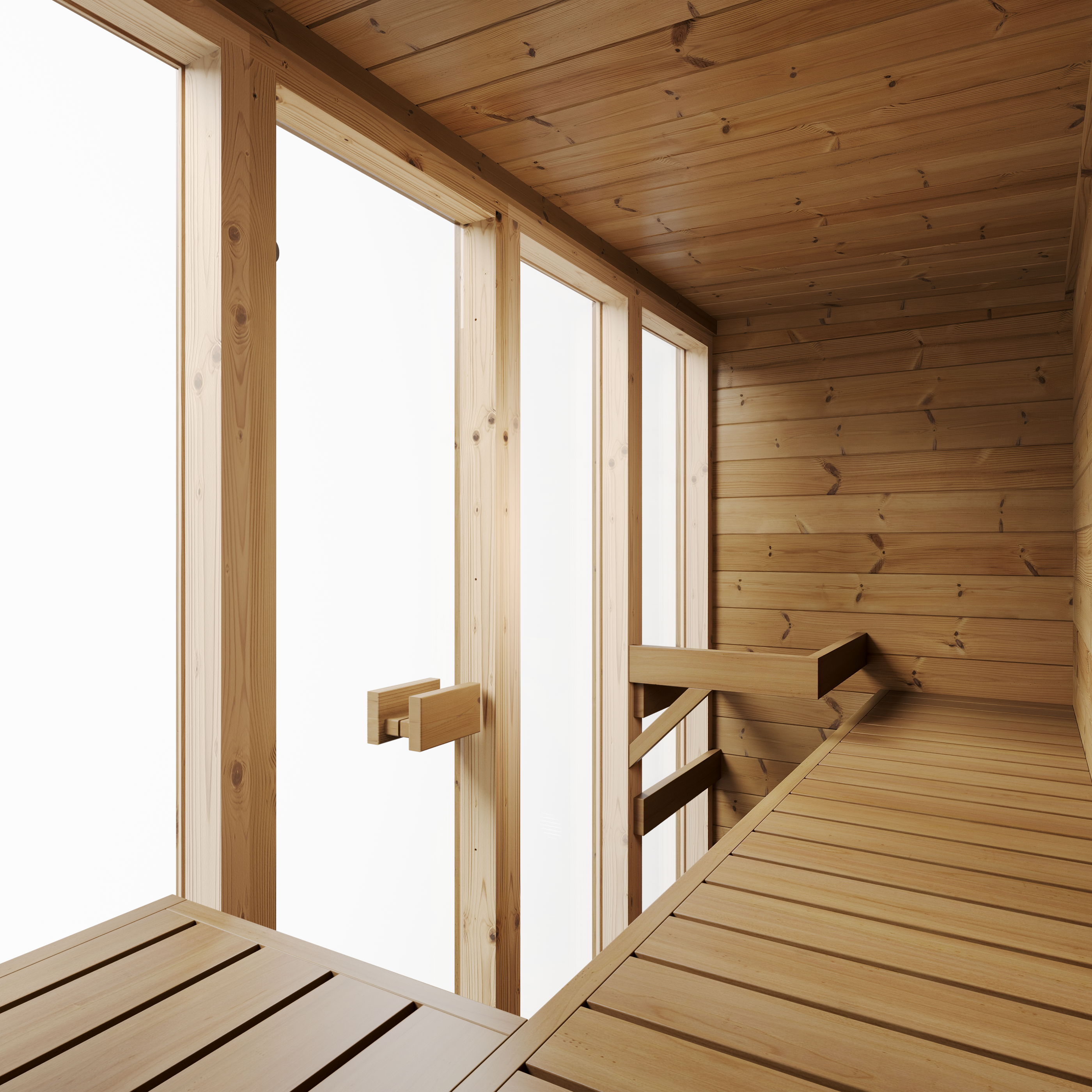 SaunaSupply ELLA Cube III Thermowood 4 Person Outdoor Sauna - Includes Bucket, Ladle, Thermometor, SupiOil