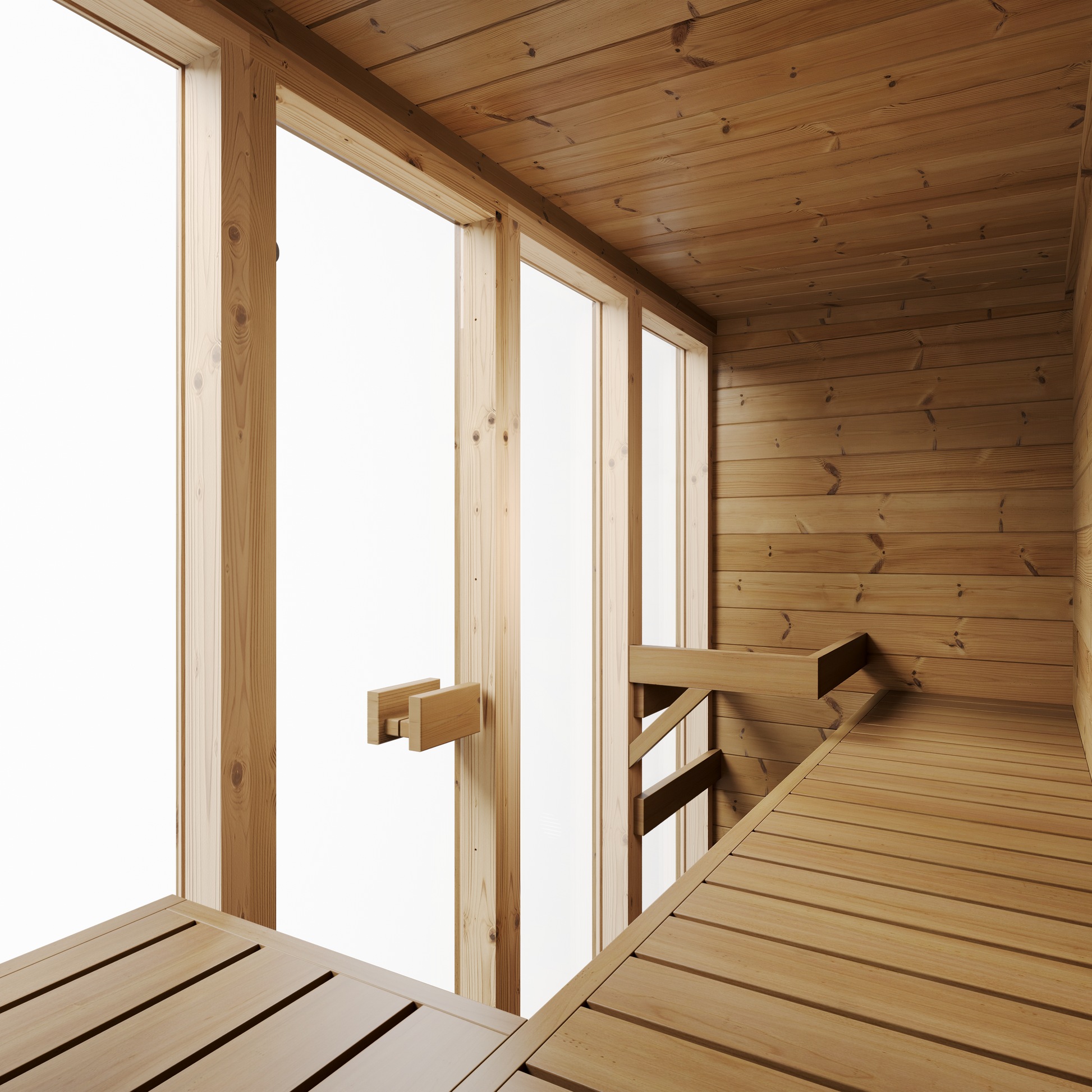 SaunaSupply ELLA Cube III Thermowood 4 Person Outdoor Sauna - Includes Bucket, Ladle, Thermometor, SupiOil