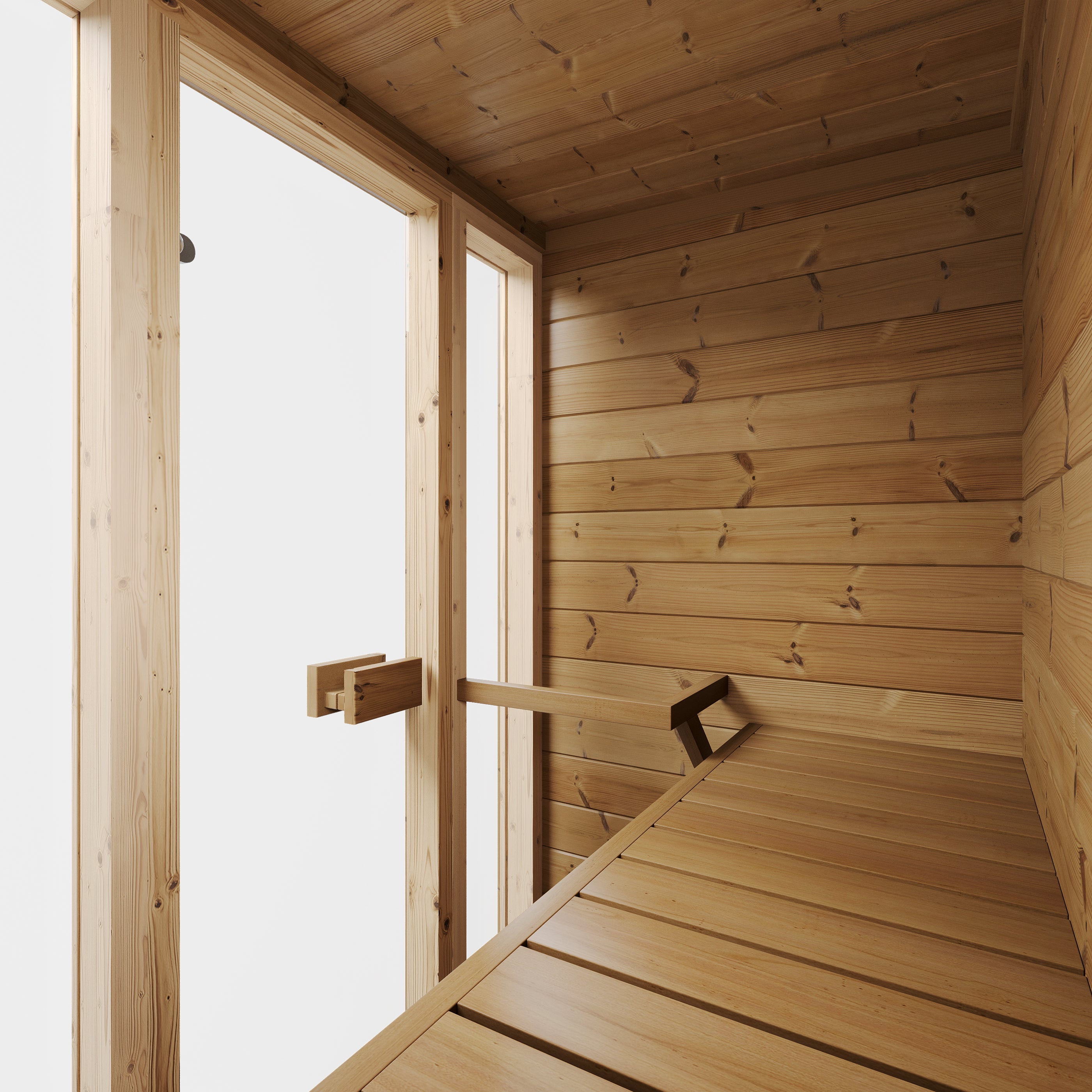 SaunaSupply ILLI Cube Thermowood 2 Person Outdoor Sauna - Includes Bucket, Ladle, Thermometor, SupiOil