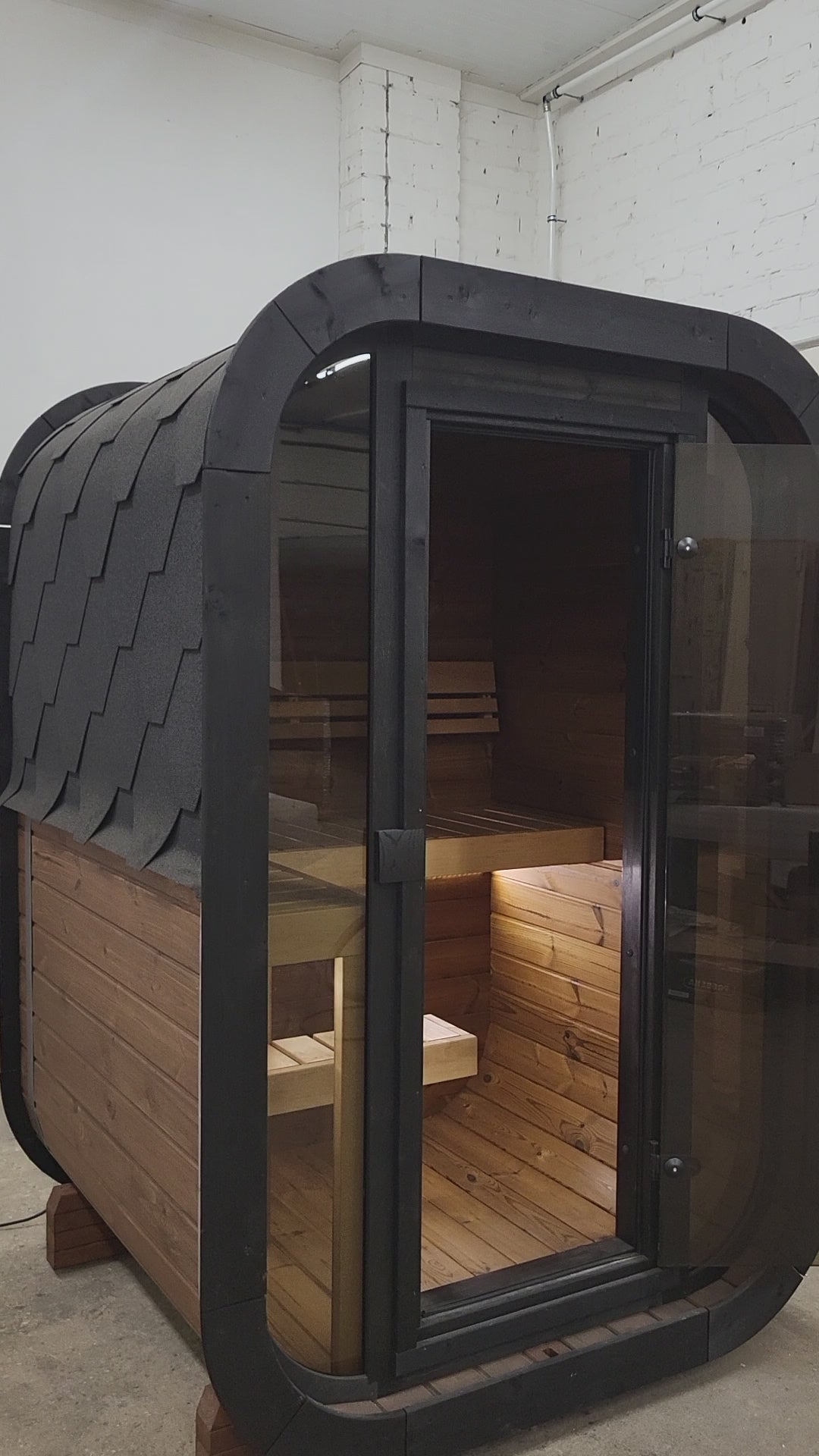 SaunaSupply ULLA130 Thermowood 2 Person Outdoor Sauna - Includes Bucket, Ladle, Thermometor, SupiOil