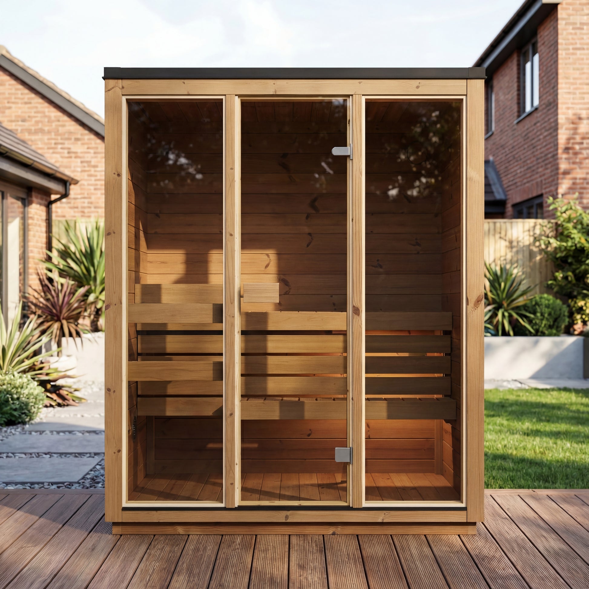 SaunaSupply 3-4 Person Outdoor Thermowood Cube Sauna - ELLA Edition | Includes Heater & Accessories (new)
