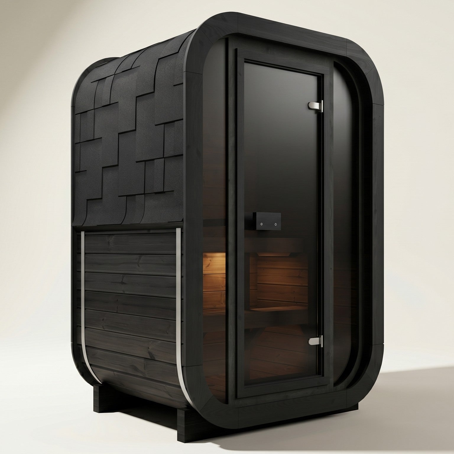 2-Personen Outdoor Premium Thermoholz Würfel-Sauna - SKOG Black Edition | Haus & Garten | Inklusive SupiOil Schutz