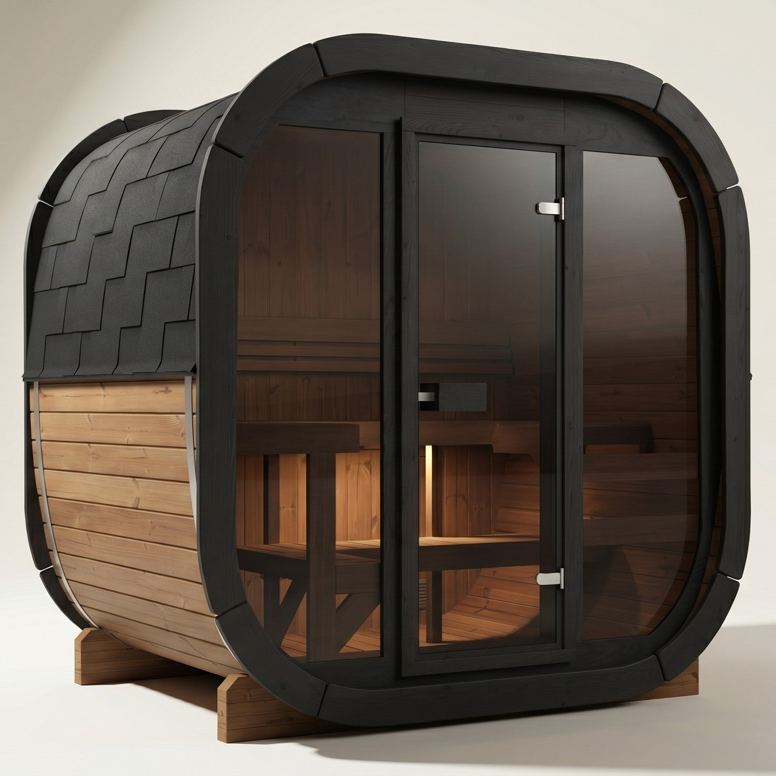 Outdoor Premium Thermowood Cube Sauna - ALASKA 130 M Edition | Home & Garden (4-Person)