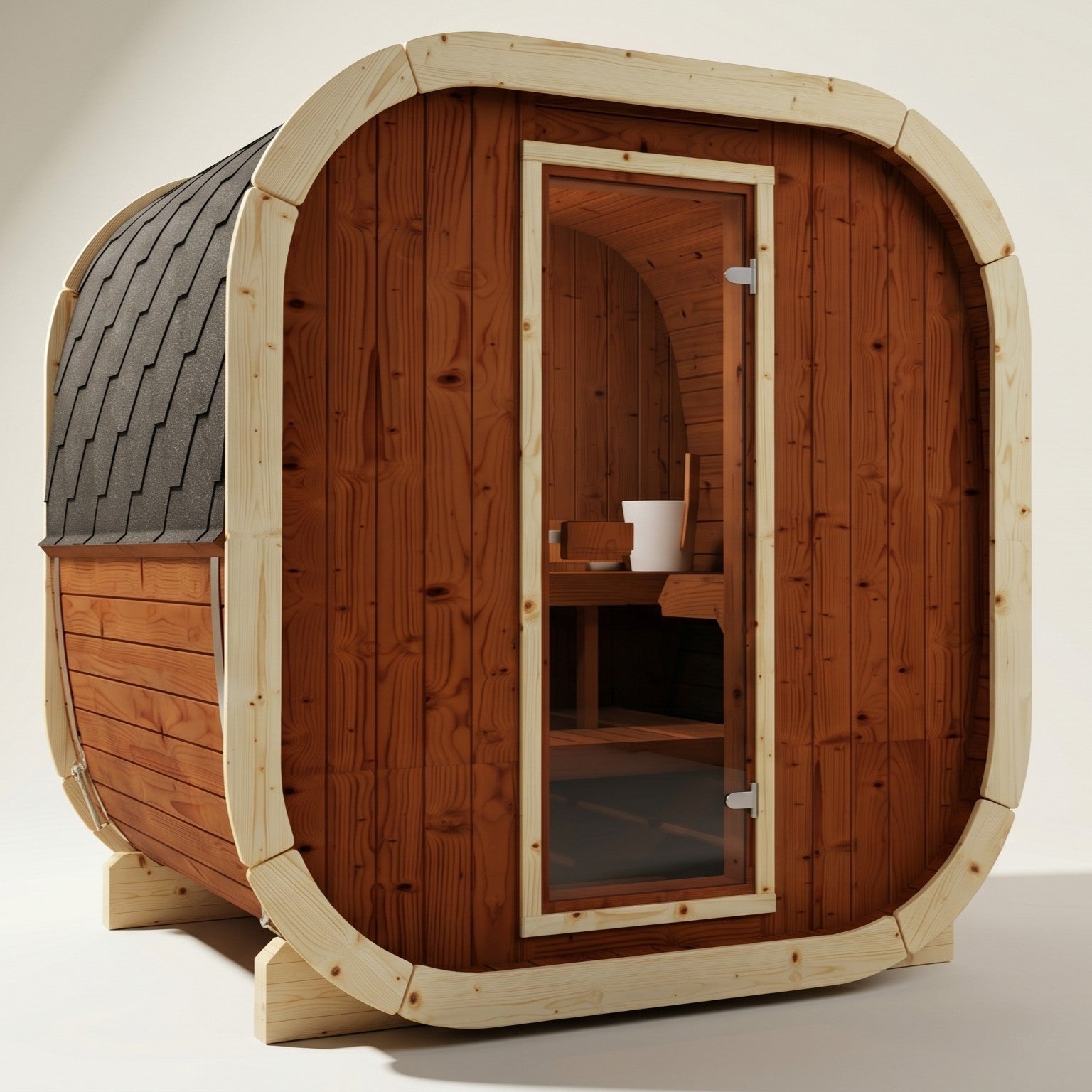 Outdoor Premium Thermowood Cube Sauna - ALASKA 160 Edition | Home & Garden (4-Person)