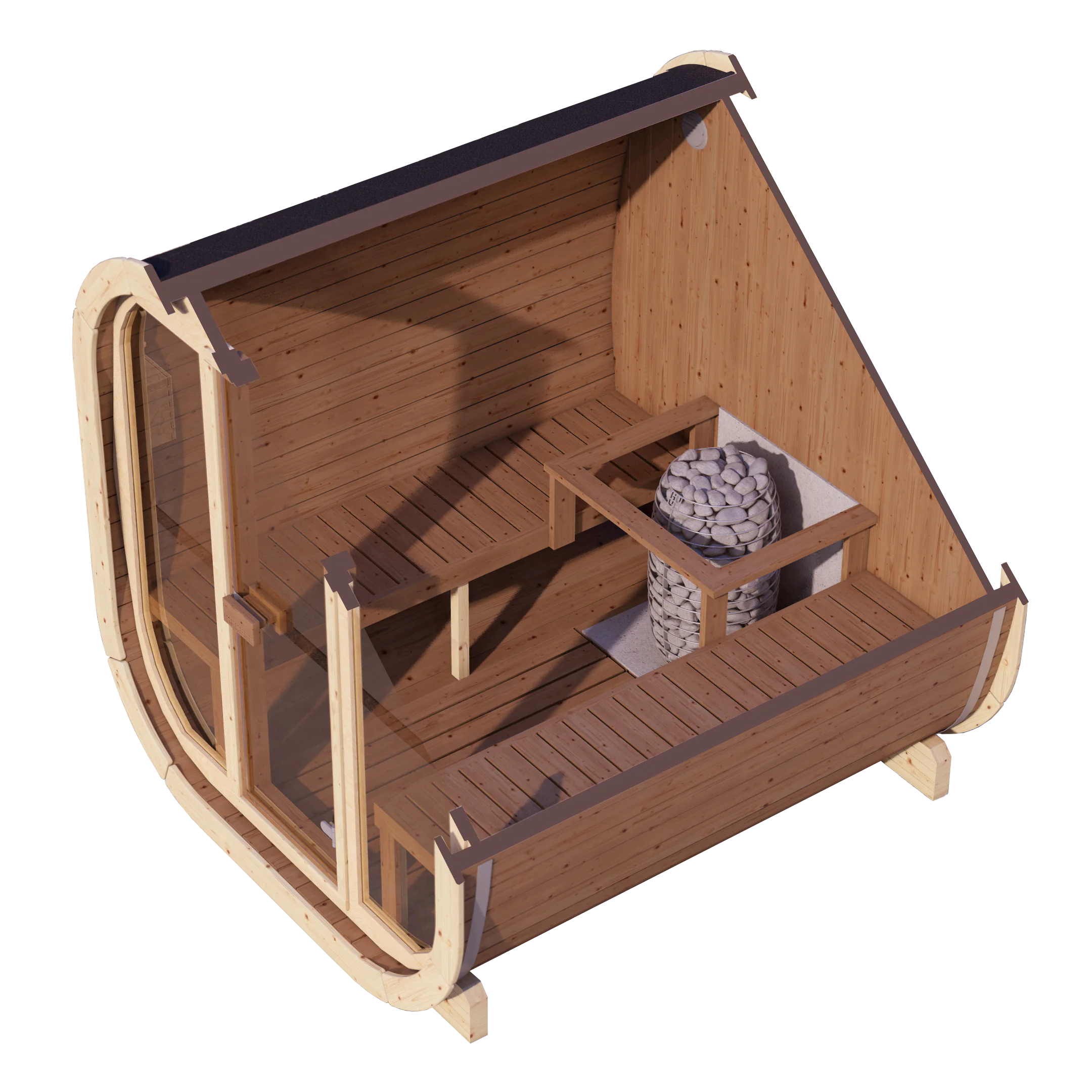 SaunaSupply EKE 220Thermowood Outdoor Cube Sauna - 6 Person