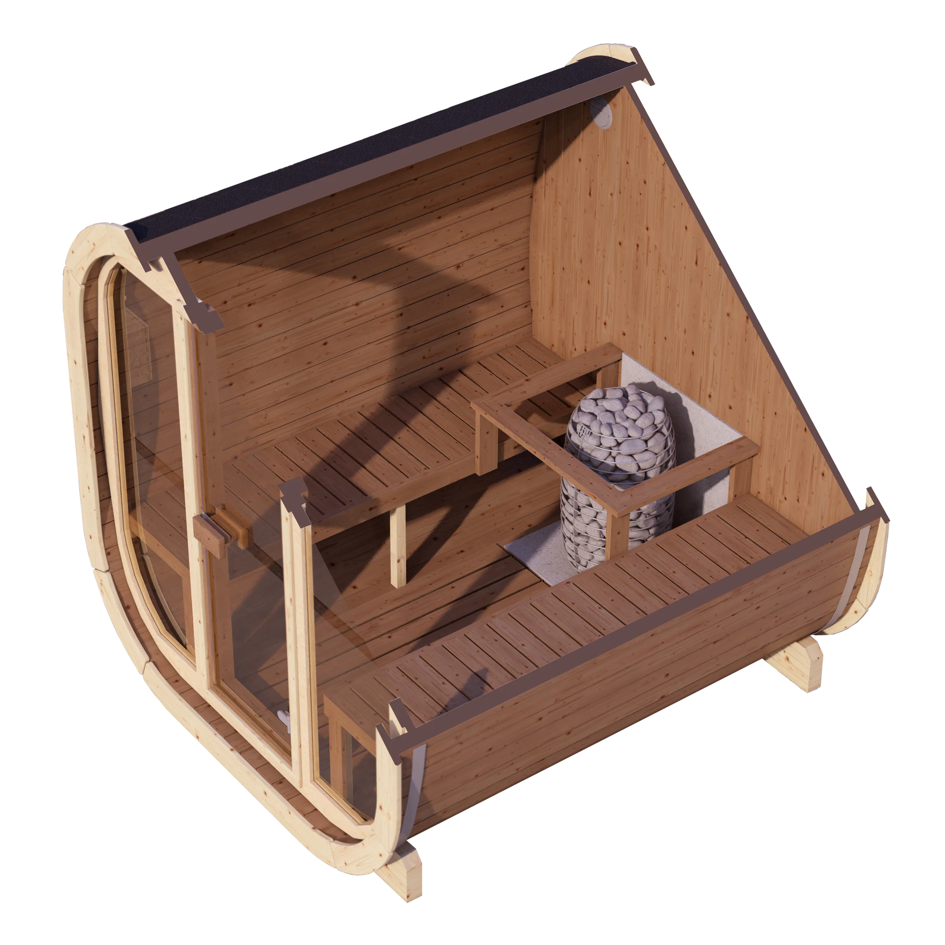 SaunaSupply EKE 220Thermowood Outdoor Cube Sauna - 6 Person