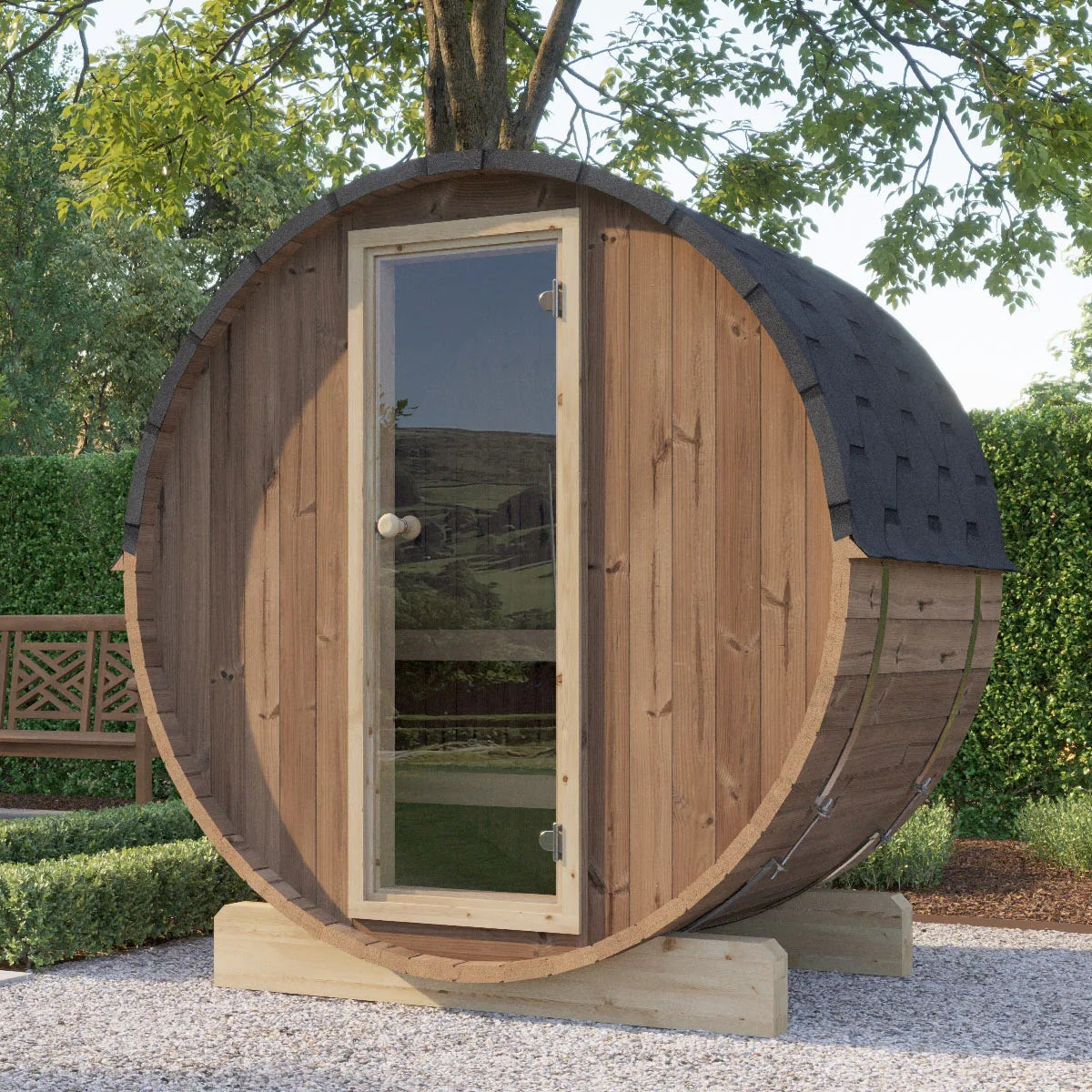SaunaSupply EDA 130 Thermowood Outdoor Barrel Sauna - 2-3 People