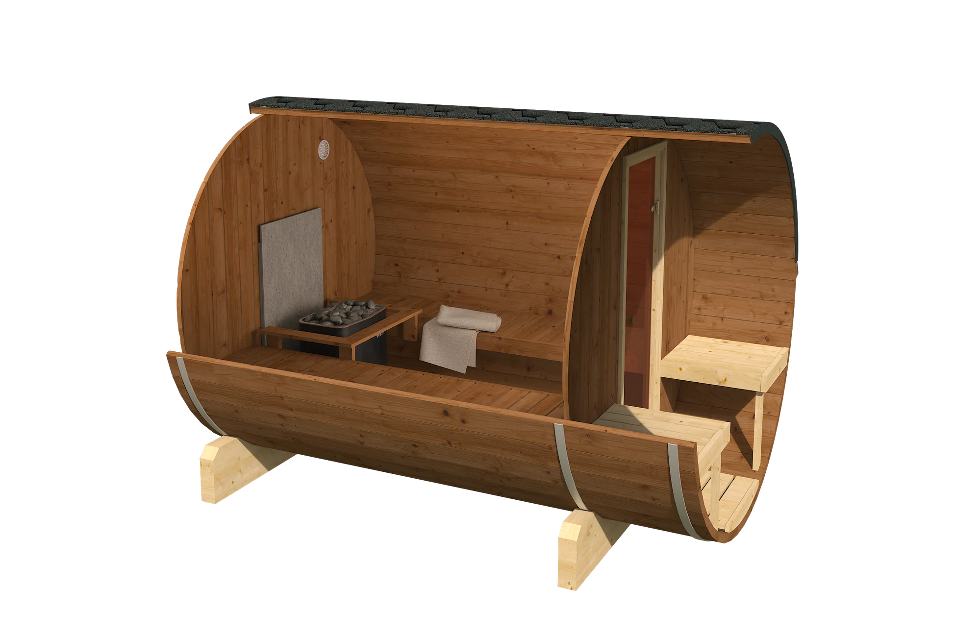 SaunaSupply EDA 280 Thermowood Outdoor Barrel Sauna - 4-6 People
