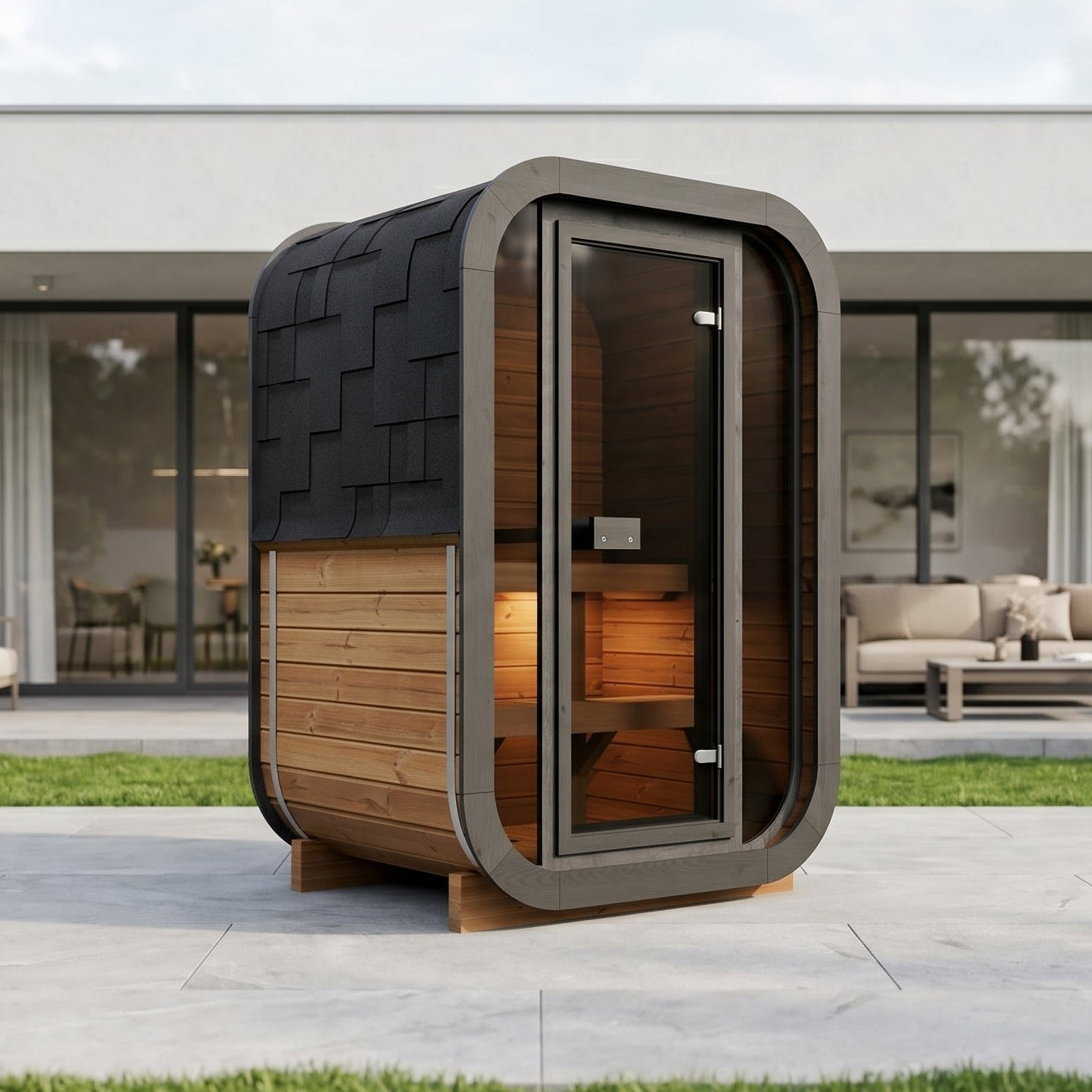 2 Person Outdoor Premium Thermowood Cube Sauna - SKOG Edition | Home & Garden (new)